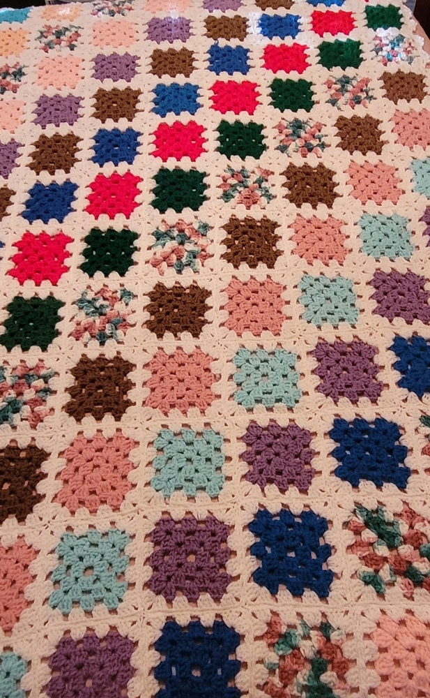 Homemade Crocheted Throw 59x47